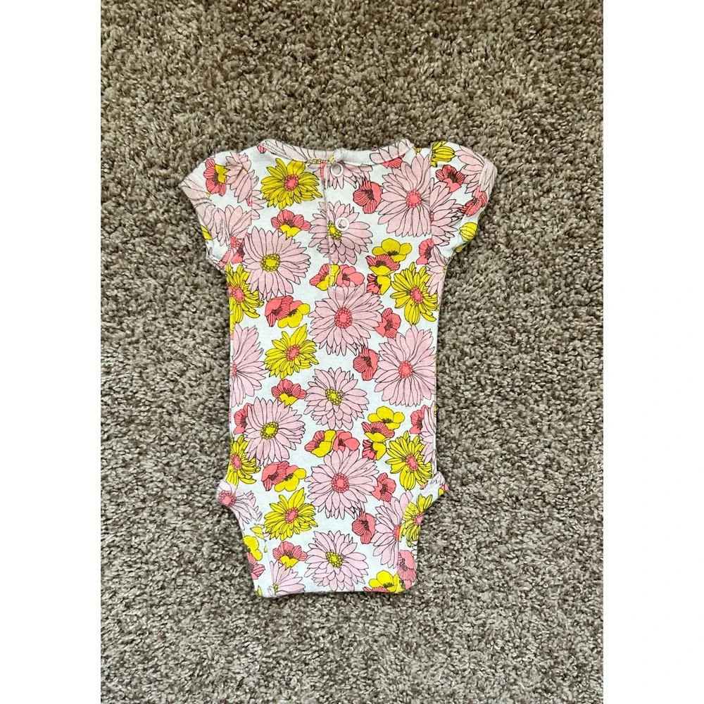 Carters Just One You Baby Girls Short Sleeve Floral Hummingbird Bodysuit 3-Pack